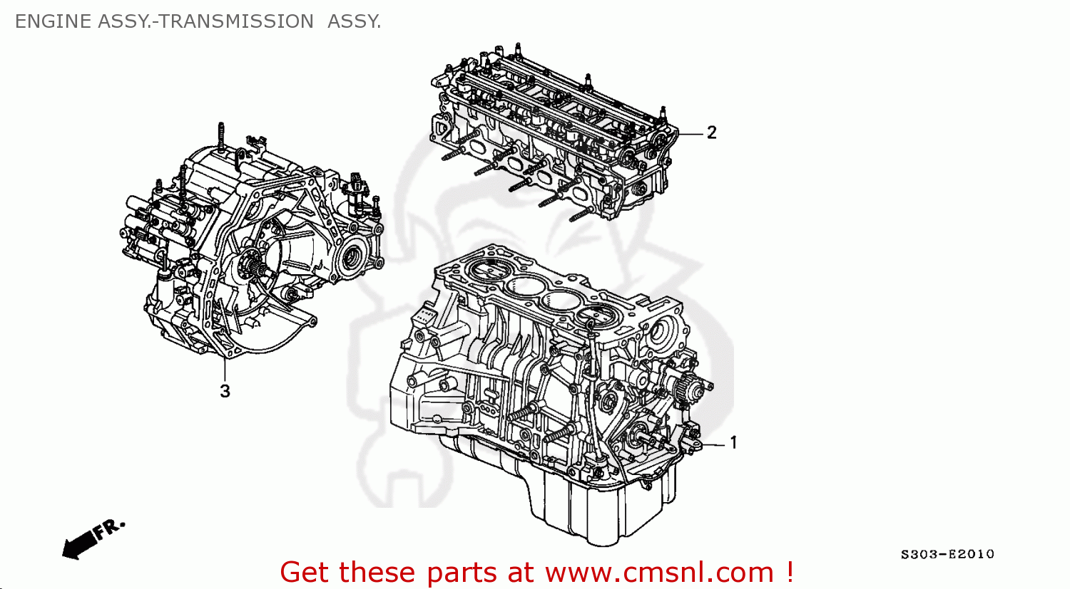 Honda PRELUDE 1998 (W) 2DR TYPESH (KA) ENGINE ASSY.-TRANSMISSION ASSY