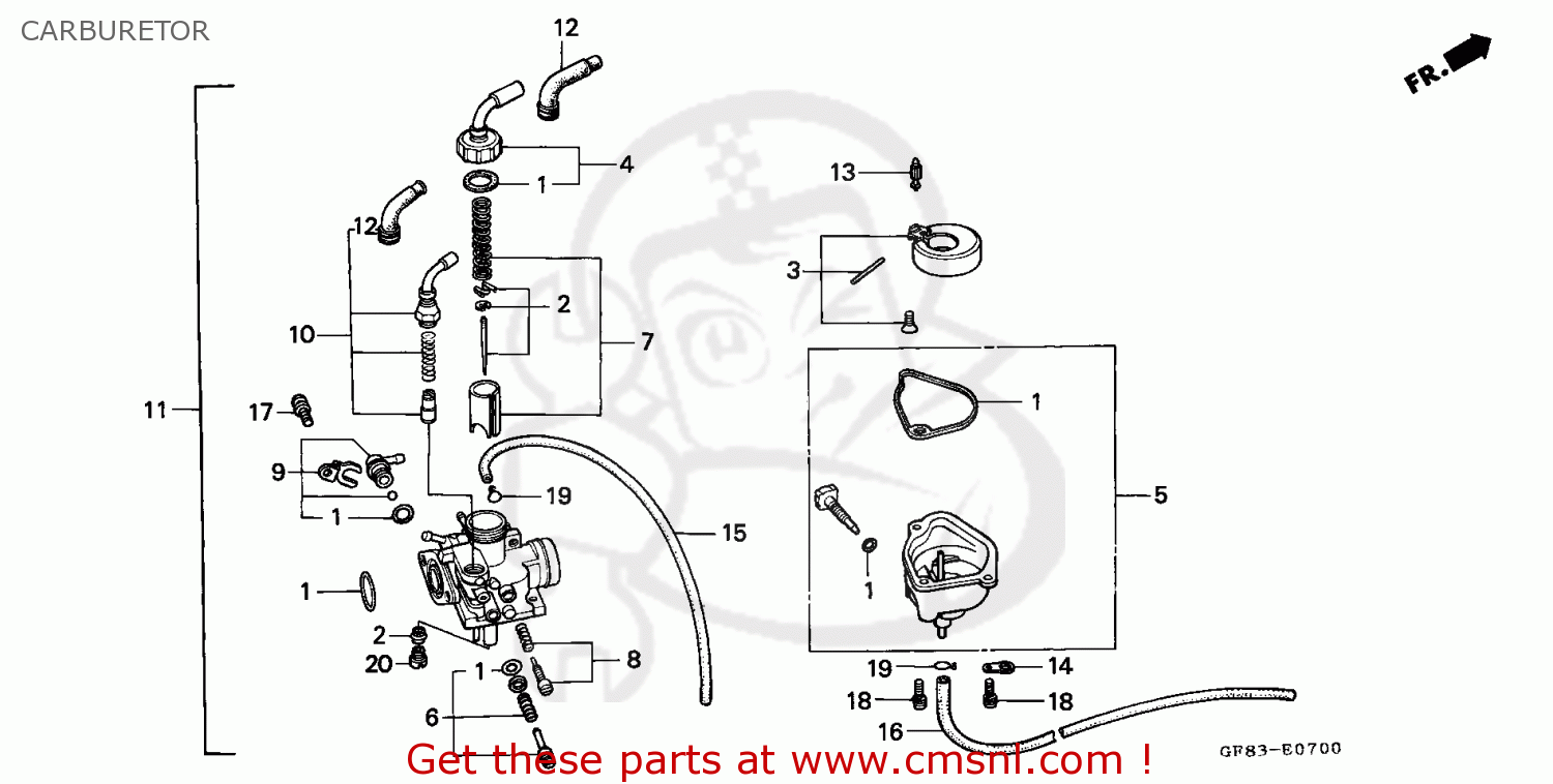 CARBURETOR QR50 1985 (F) EUROPEAN DIRECT SALES
