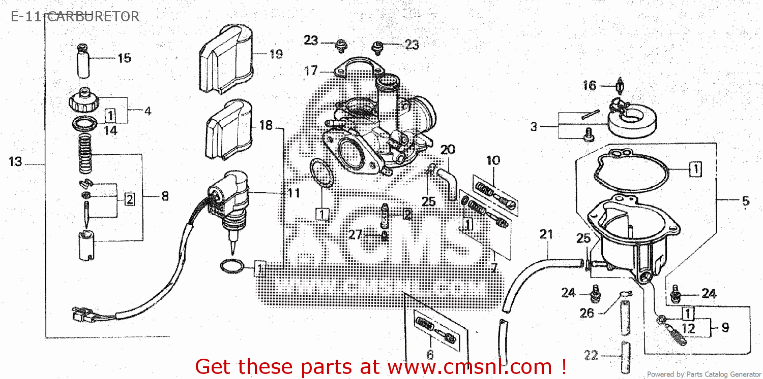 Honda SE50 ELITE 1987 (H) E11 CARBURETOR buy E11 CARBURETOR spares
