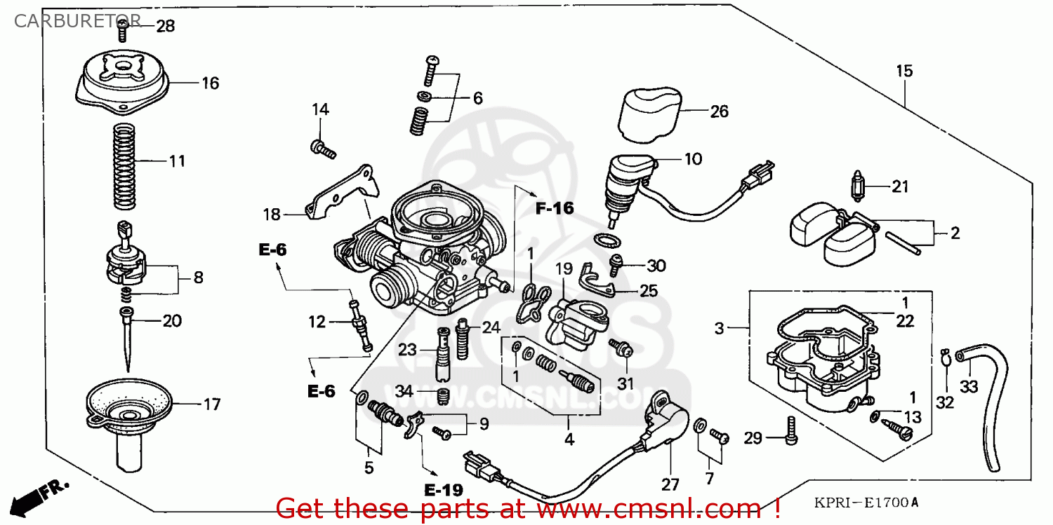 Honda SH125 2001 (1) ENGLAND CARBURETOR - buy CARBURETOR spares online