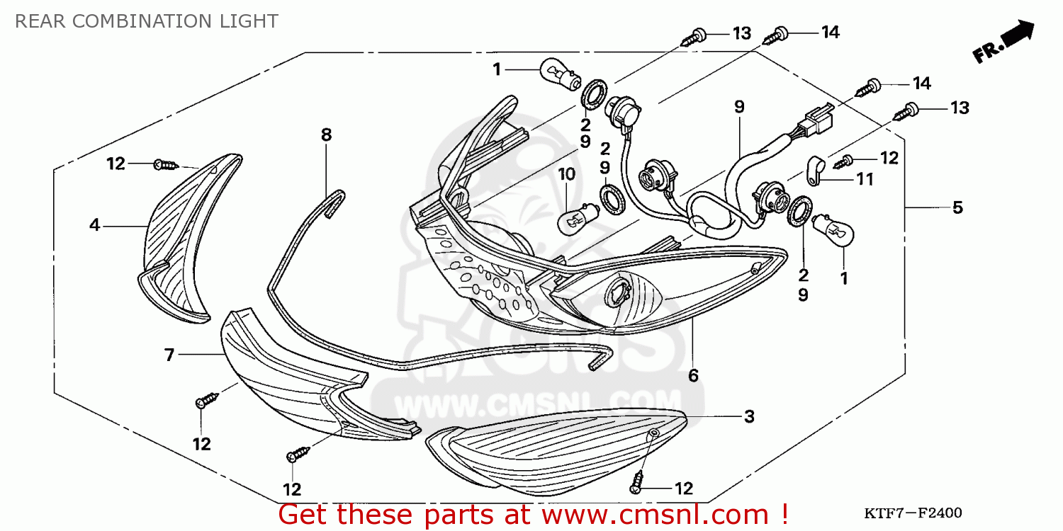 Honda SH125 2005 (5) EUROPEAN DIRECT SALES /TYPE 2 MKH REAR COMBINATION