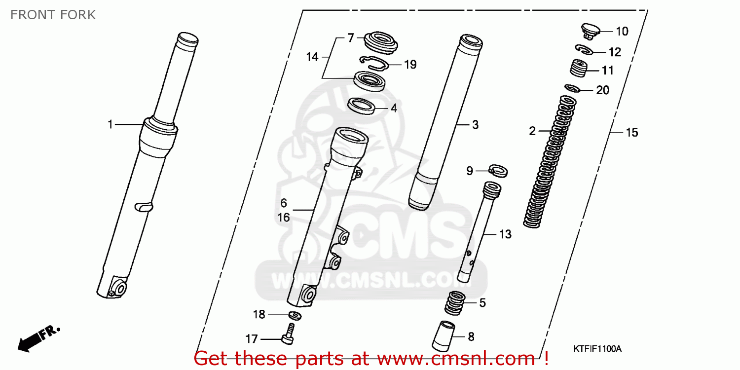Honda SH125 2010 (A) ENGLAND / TYPE 3 MKH TBX FRONT FORK buy FRONT