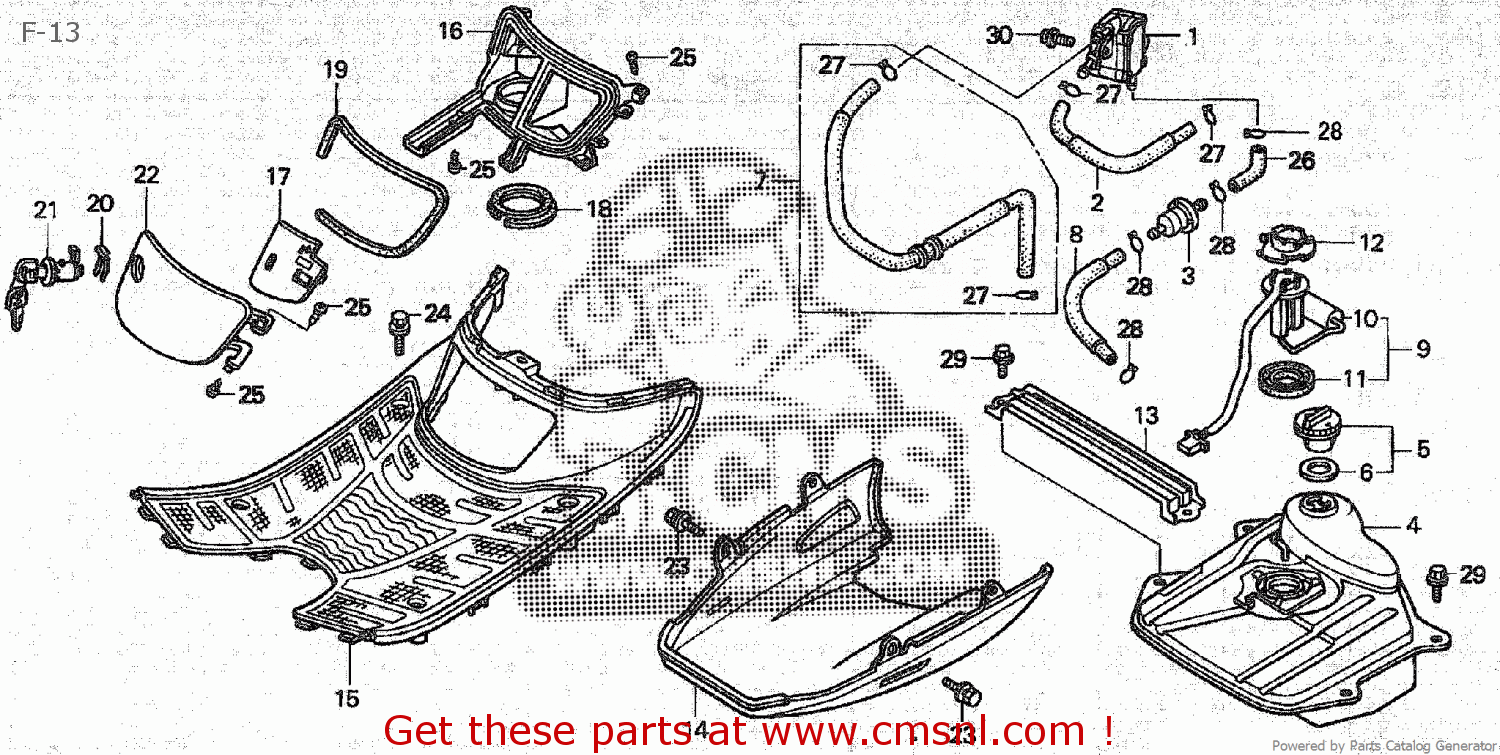 Honda SK50M DIO 1994 (R) JAPAN AF34100/AF35100 parts lists and schematics