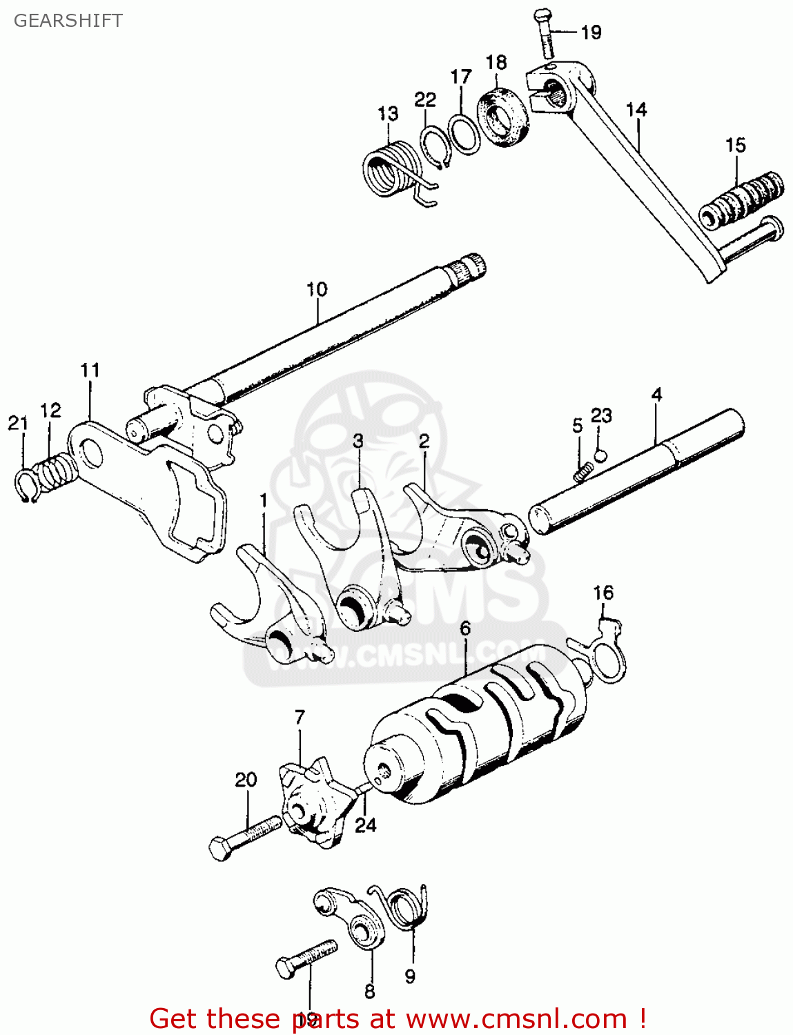 Honda SL125 MOTOSPORT 1971 K0 USA GEARSHIFT buy GEARSHIFT spares online