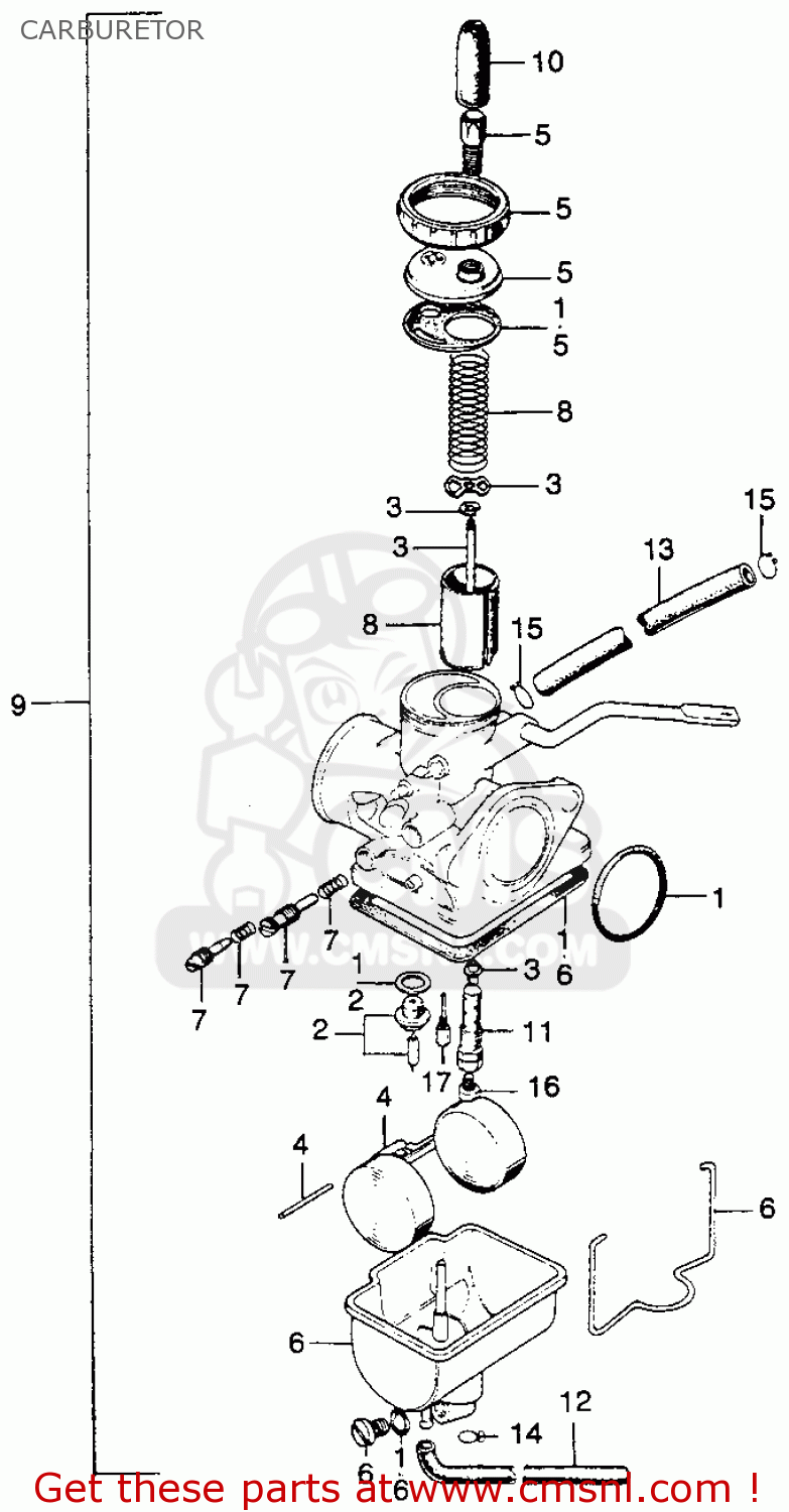 Honda Sl125 Motosport 1973 K2 Usa Carburetor - schematic partsfiche