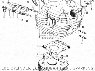E01 CYLINDER . CYLINDER HEAD . SPARKING PLUG - SL125K1 FRANCE