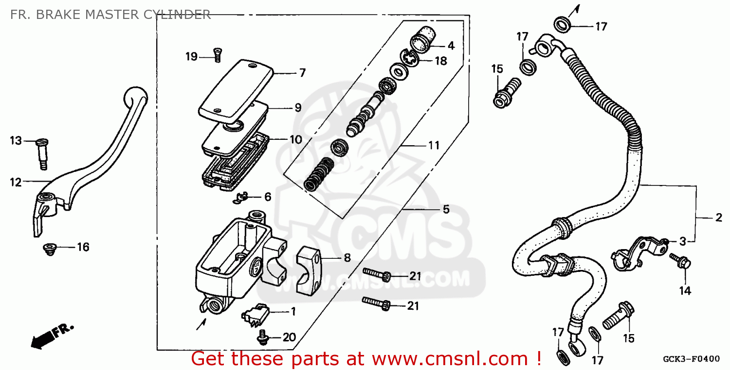 Honda SRX50 SHADOW 1999 (X) PORTUGAL FR. BRAKE MASTER CYLINDER buy FR