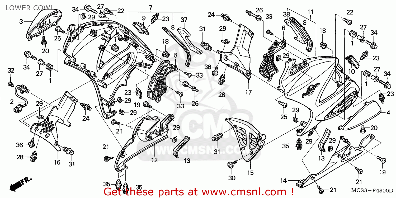 Honda Honda ST1300 PANEUROPEAN 2004 (4) AUSTRALIA parts lists and