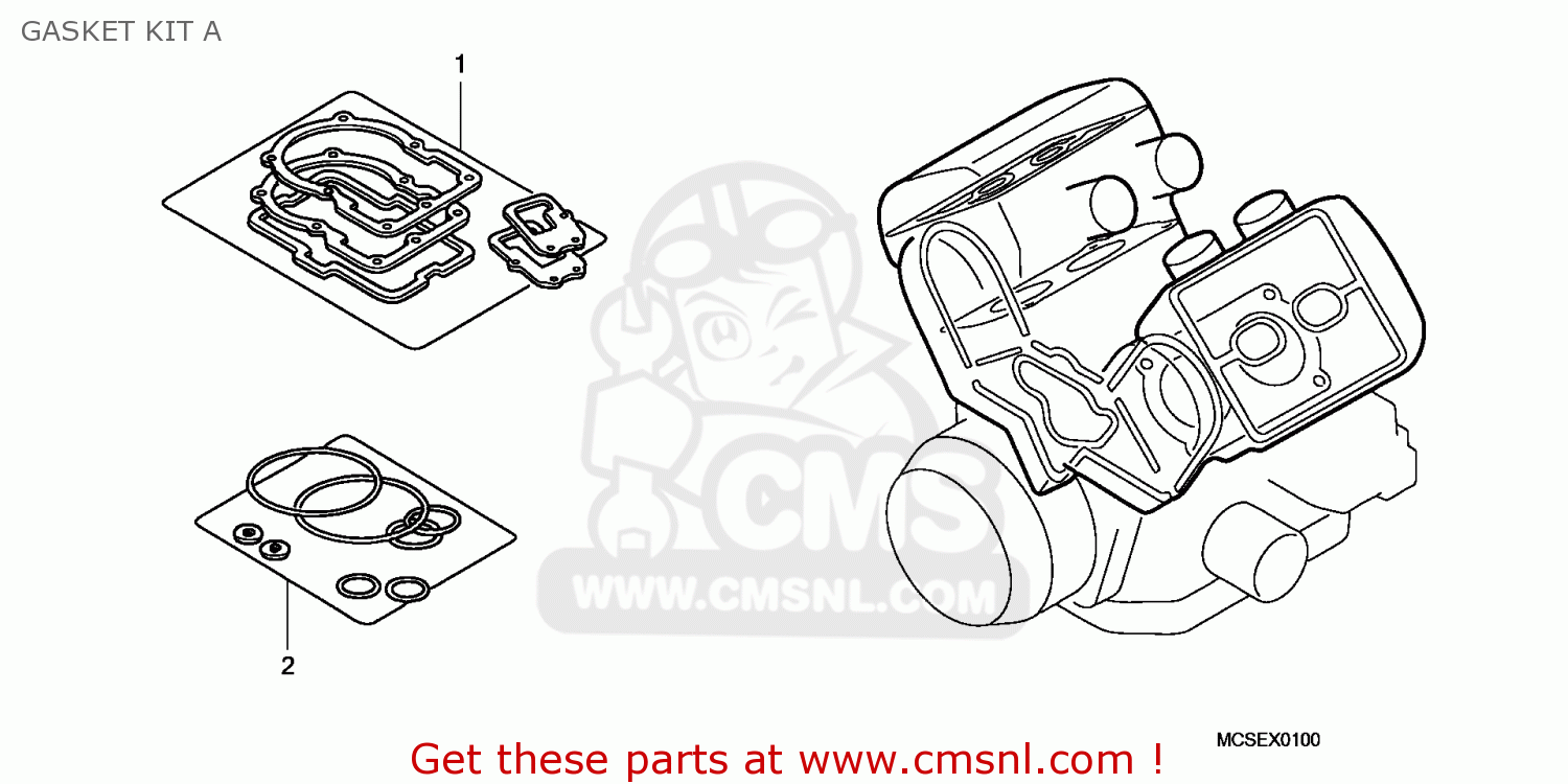 St1300a Riser Honda ST1300A 2008 (8) AUSTRALIA / ABS GASKET KIT A - buy GASKET KIT A ...