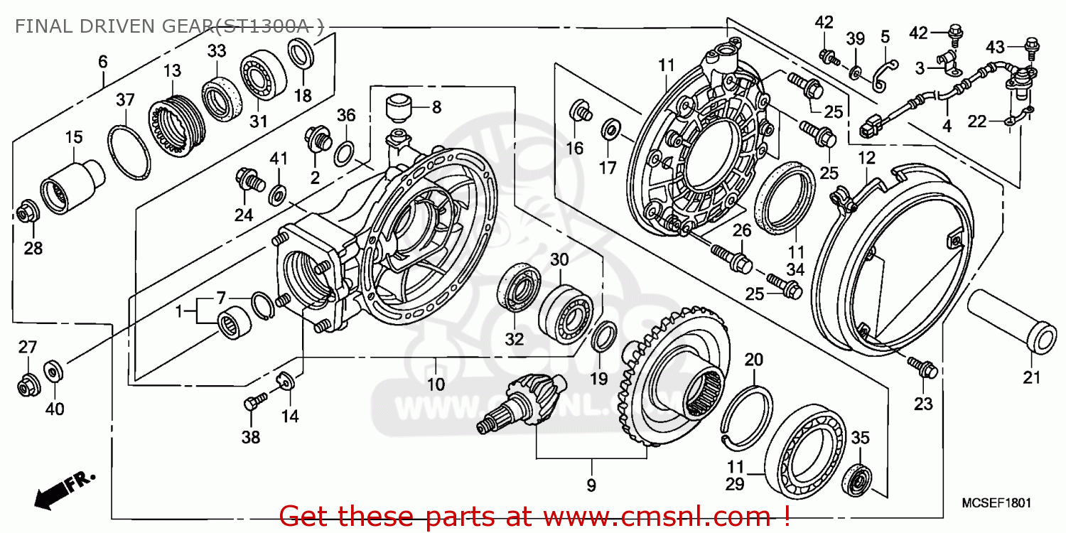 St1300a Riser FINAL DRIVEN GEAR(ST1300A ) - ST1300A PANEUROPEAN 2008 (8) CHINA / ABS MME