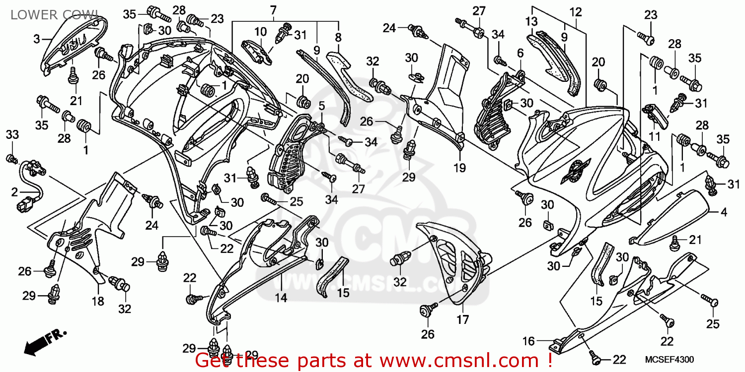 Honda ST1300A PANEUROPEAN 2009 (9) ENGLAND / ABS MKH LOWER COWL buy