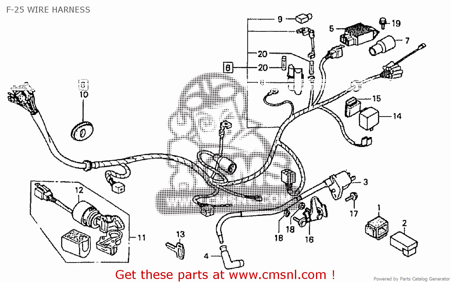 Honda ST50 1992 (N) GERMANY F-25 WIRE HARNESS - buy F-25 WIRE HARNESS ...