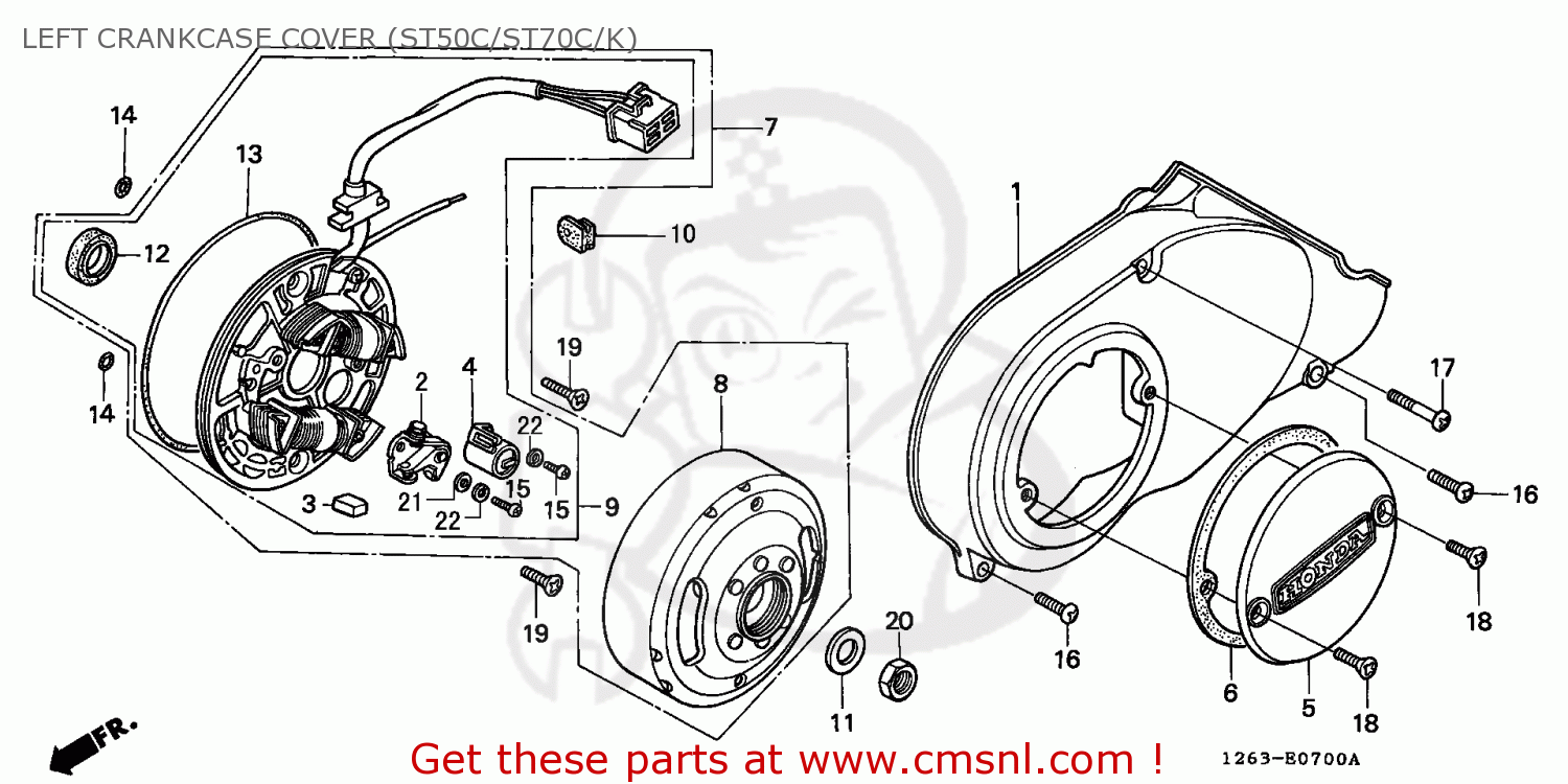 Honda ST50 DAX 1982 (C) GENERAL EXPORT (KPH) LEFT CRANKCASE COVER ...