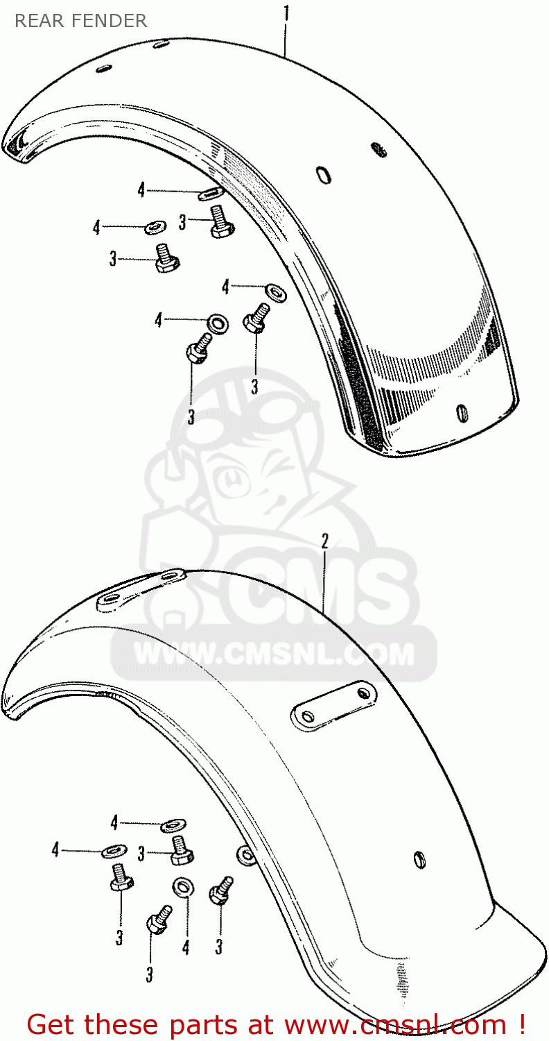 Honda ST70 DAX GERMANY TYPE 2 REAR FENDER - buy REAR FENDER spares online