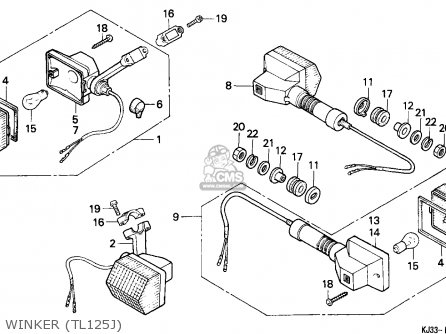 Honda TL125 1988 (J) FRANCE parts lists and schematics