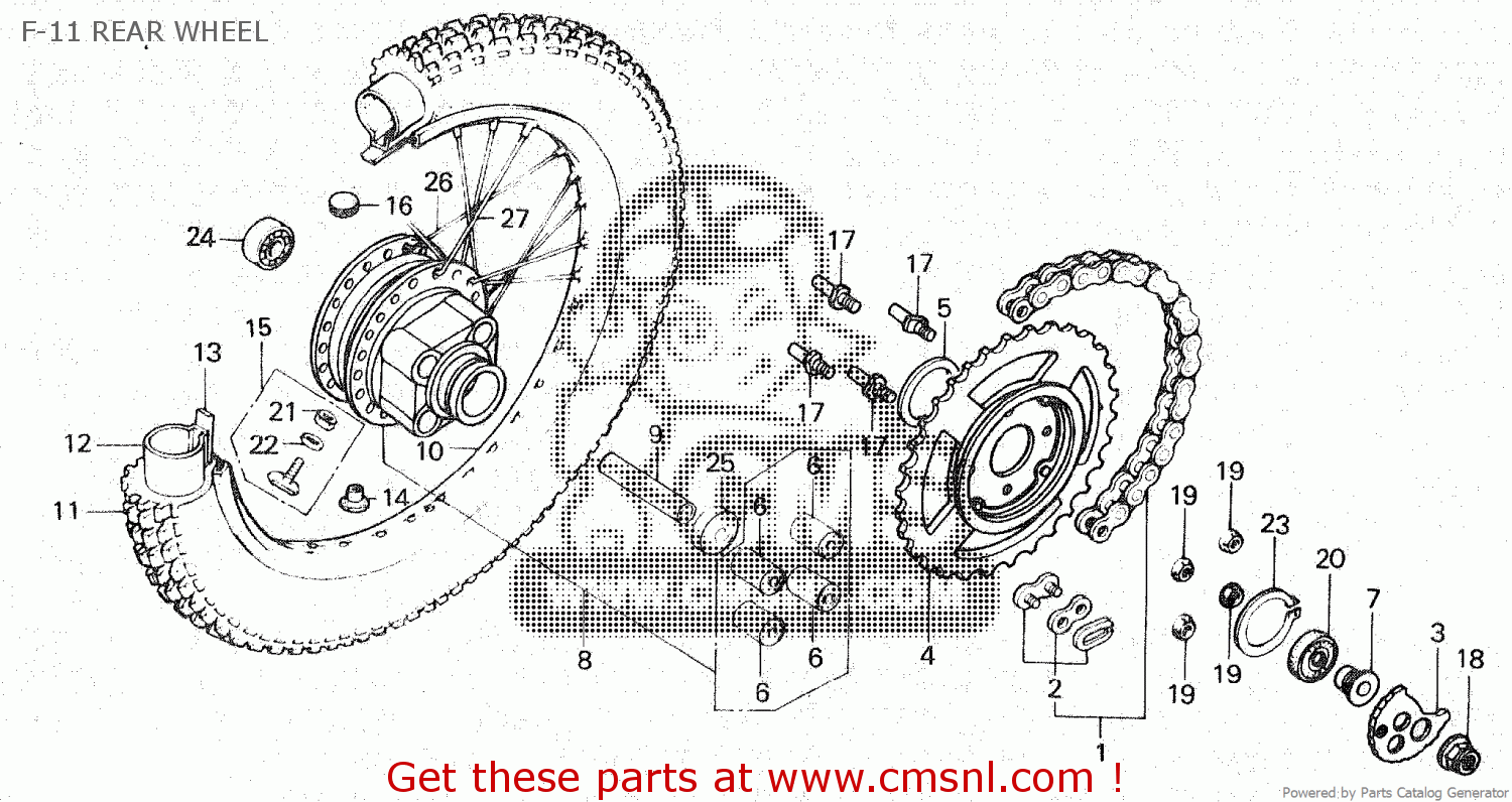 Honda Tlr0 1986 G F 11 Rear Wheel Buy F 11 Rear Wheel Spares Online