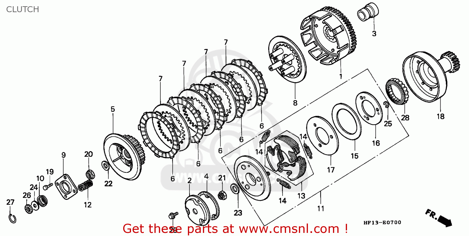 Honda TRX200 FOURTRAX 1990 (L) CANADA CMF CLUTCH - buy CLUTCH spares online