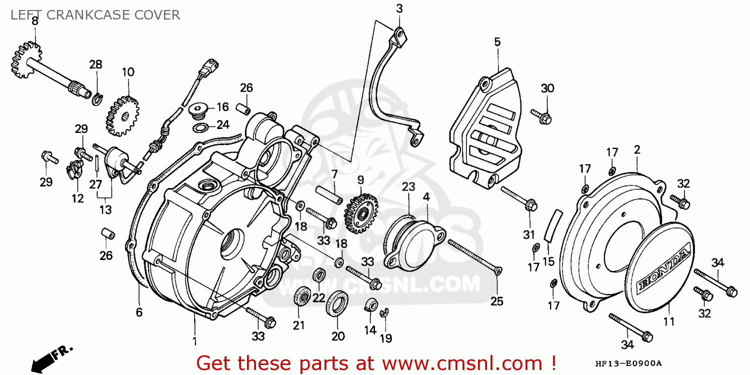 Honda TRX200 FOURTRAX 1990 (L) CANADA CMF LEFT CRANKCASE COVER - buy ...