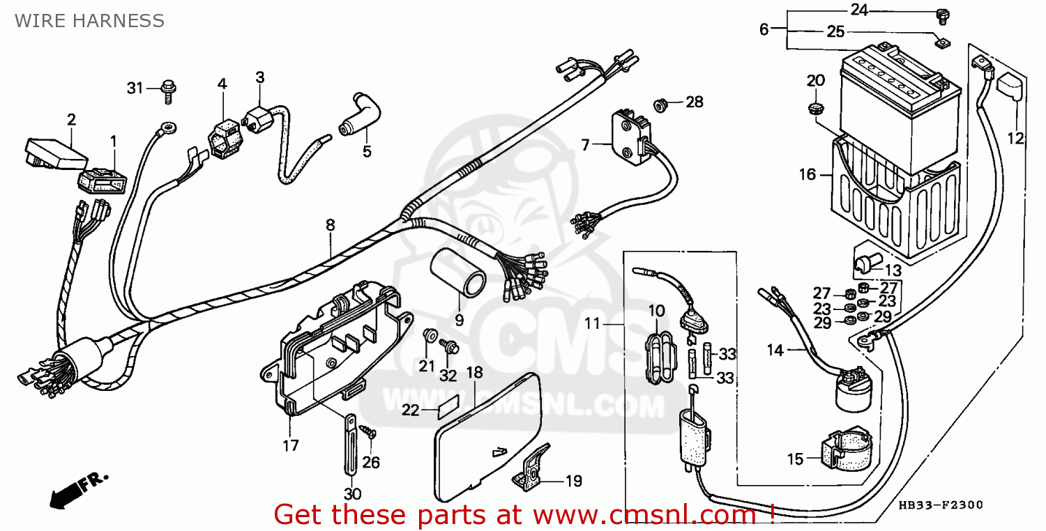 Honda TRX200SX FOURTRAX 1987 (H) CANADA WIRE HARNESS - buy WIRE HARNESS