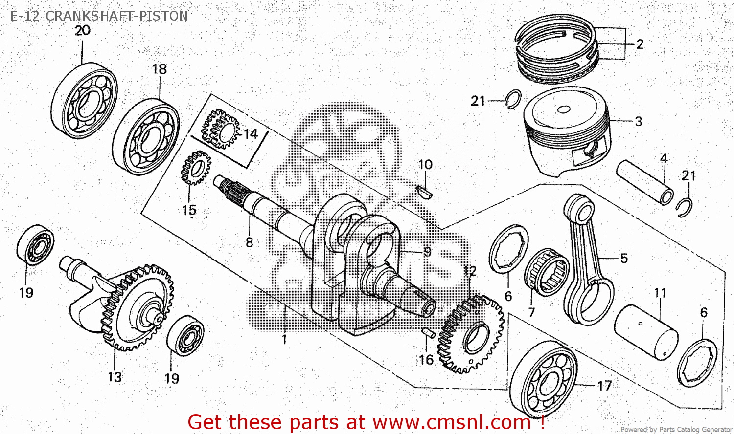 Honda TRX250 1985 (F) E-12 CRANKSHAFT-PISTON - buy E-12 CRANKSHAFT ...