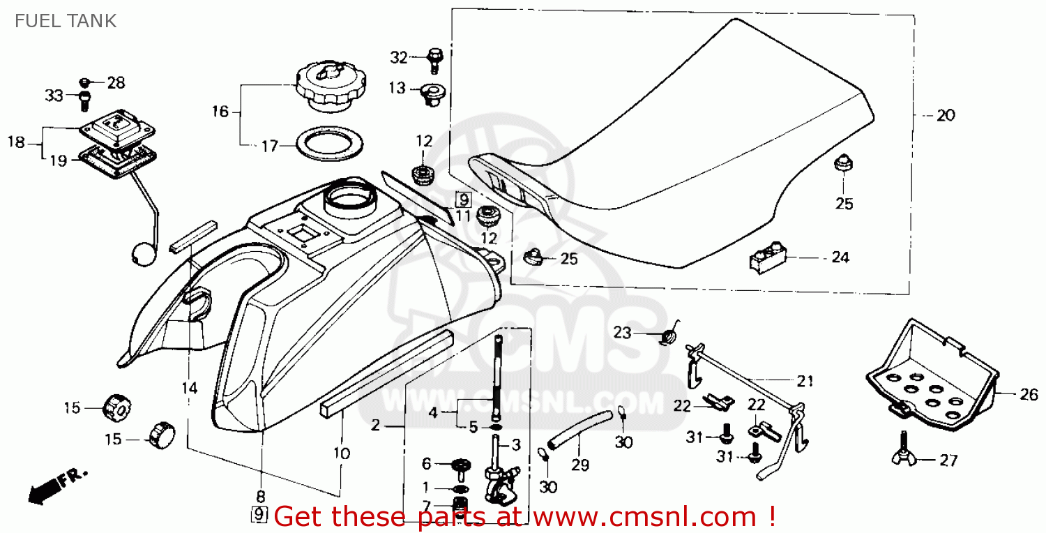Honda TRX250 FOURTRAX 250 1986 (G) USA FUEL TANK - buy ... yamaha 90 atv wiring diagram 