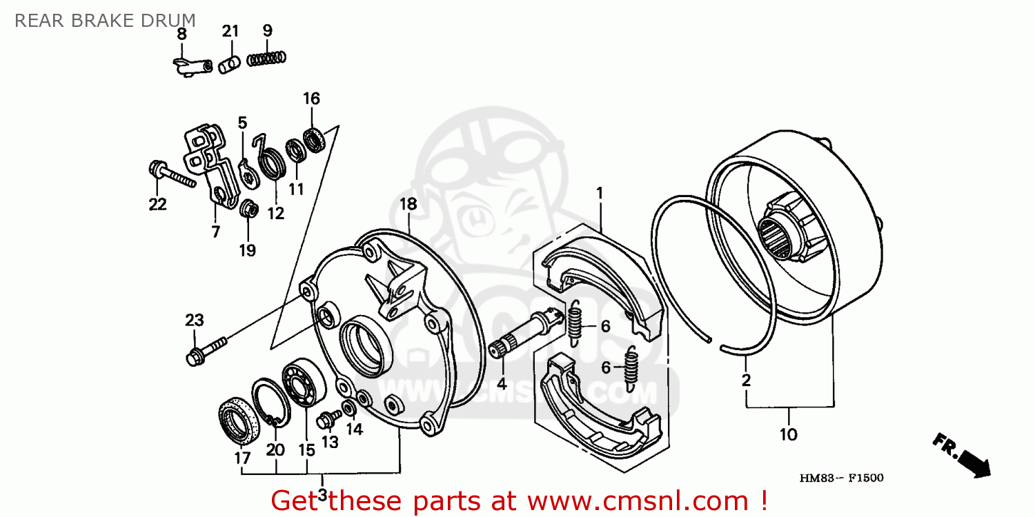 Honda TRX250 RECON 1999 (X) USA REAR BRAKE DRUM buy REAR BRAKE DRUM