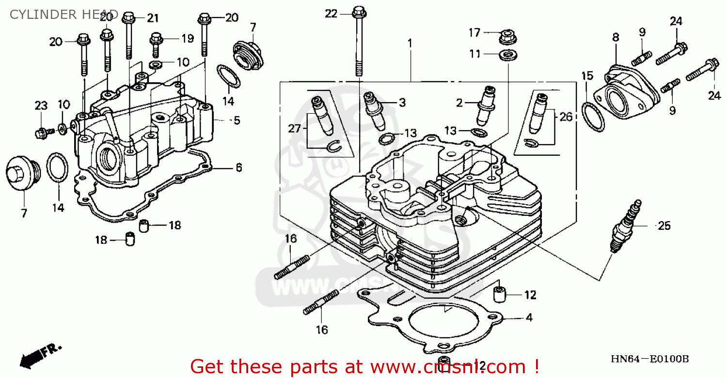 Honda TRX250EX 2001 (1) USA CYLINDER HEAD - buy CYLINDER HEAD spares online
