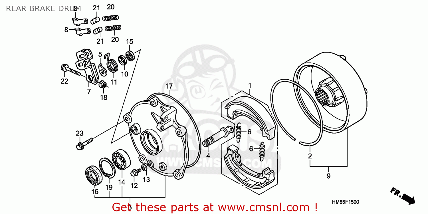 Honda TRX250TE 2010 (A) EUROPEAN DIRECT SALES / EC REAR BRAKE DRUM ...