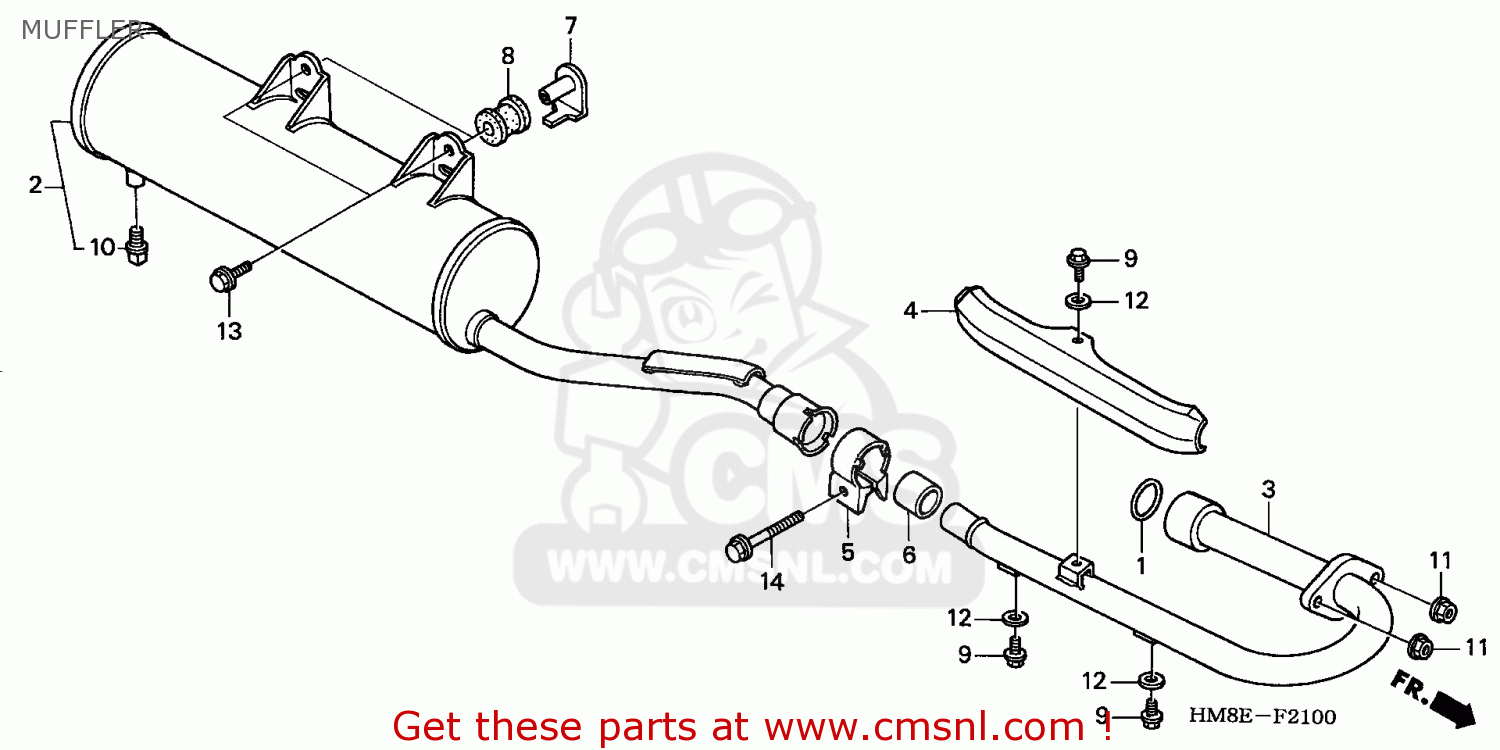 Honda TRX250TM FOURTRAX RECON 2003 (3) AUSTRALIA REF MUFFLER - buy