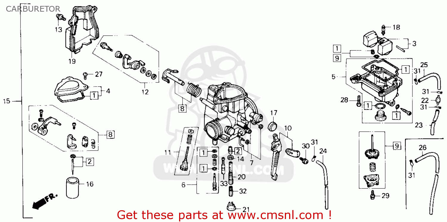 Honda TRX250X FOURTRAX 250X 1987 (H) USA CARBURETOR - buy ... kawasaki bayou 185 wiring diagram 