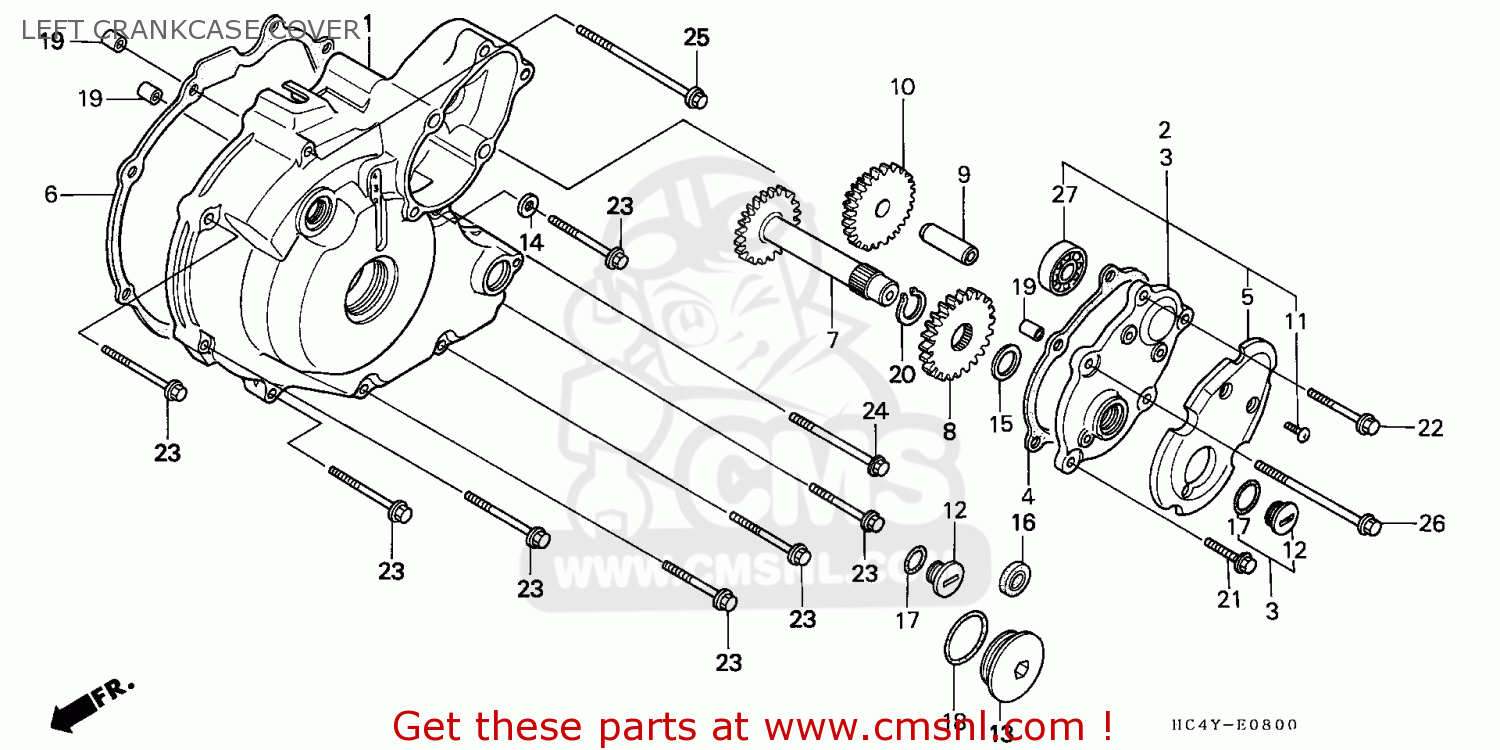 Honda TRX300 FOURTRAX 1992 (N) CANADA LEFT CRANKCASE COVER - buy LEFT ...