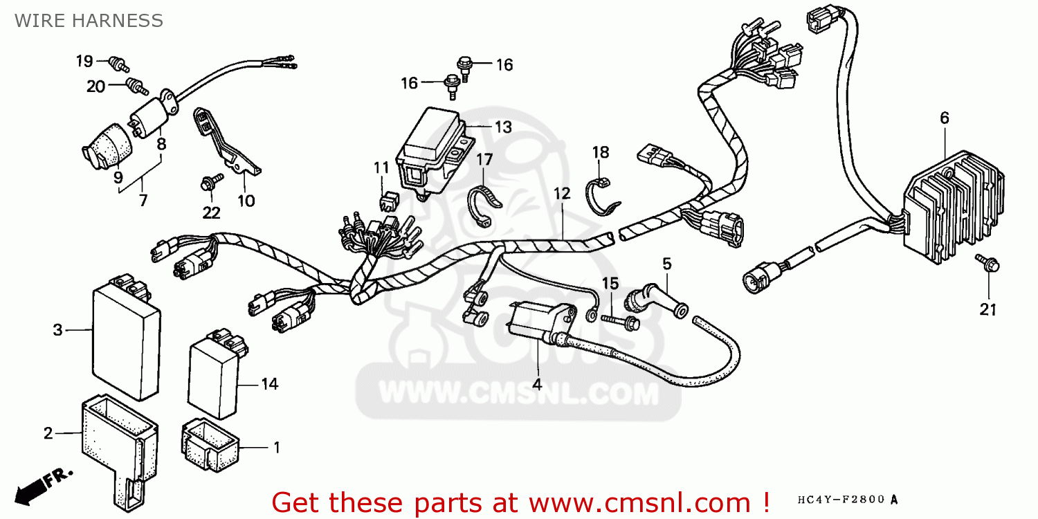 Honda TRX300 FOURTRAX 1993 (P) ENGLAND WIRE HARNESS - buy WIRE HARNESS