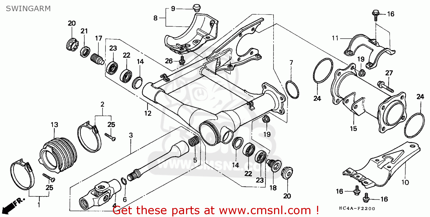 Honda TRX300 FOURTRAX 1995 (S) USA SWINGARM - buy SWINGARM spares online