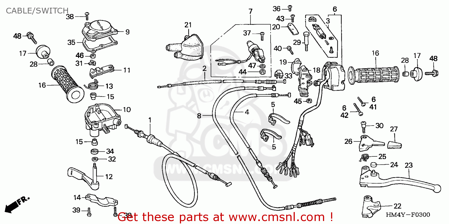 Honda TRX300 FOURTRAX 2000 (Y) AUSTRALIA DB REF CABLE/SWITCH - buy