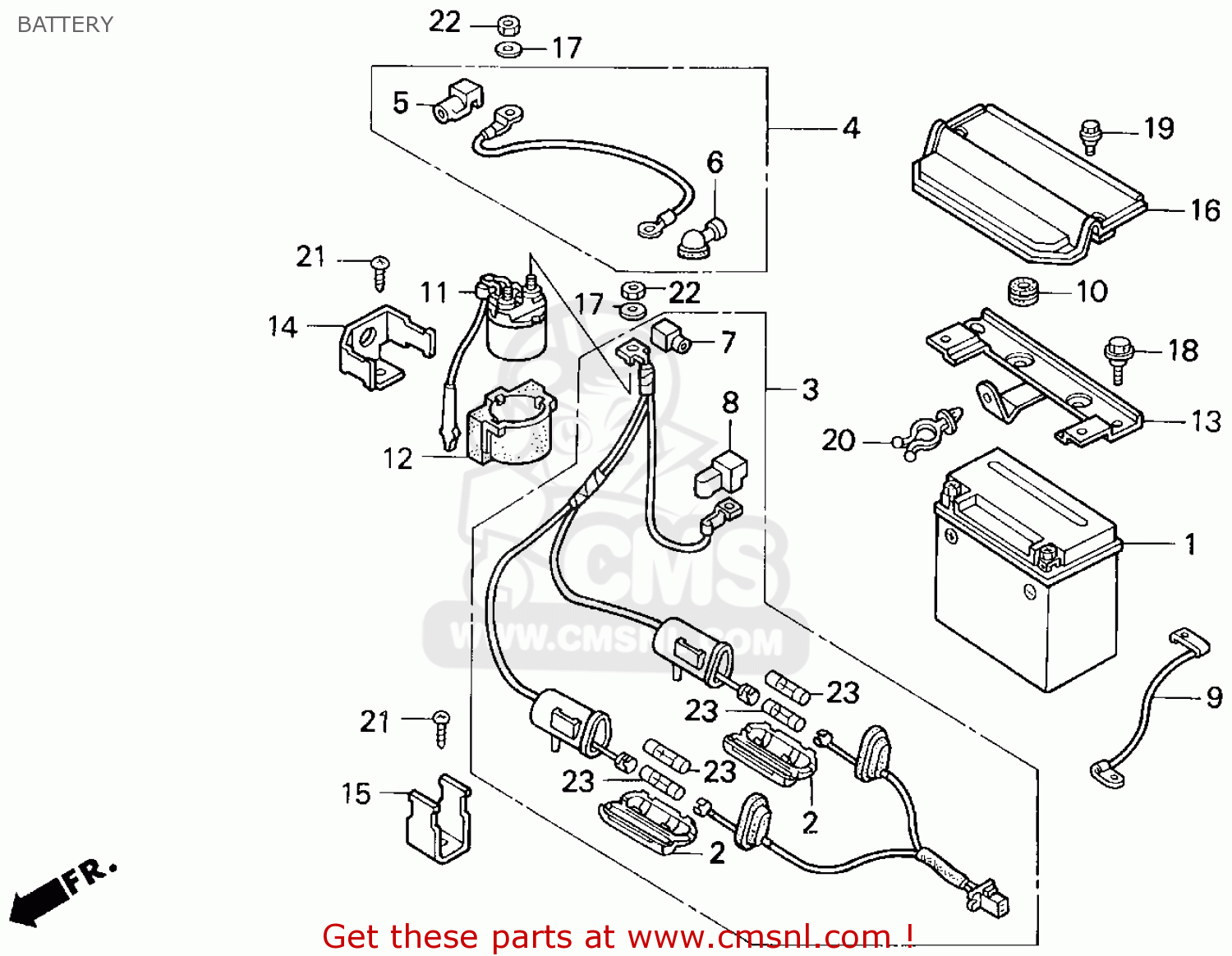 Honda TRX300 FOURTRAX 300 1993 (P) USA BATTERY - buy ... chevrolet kodiak fuse box location 