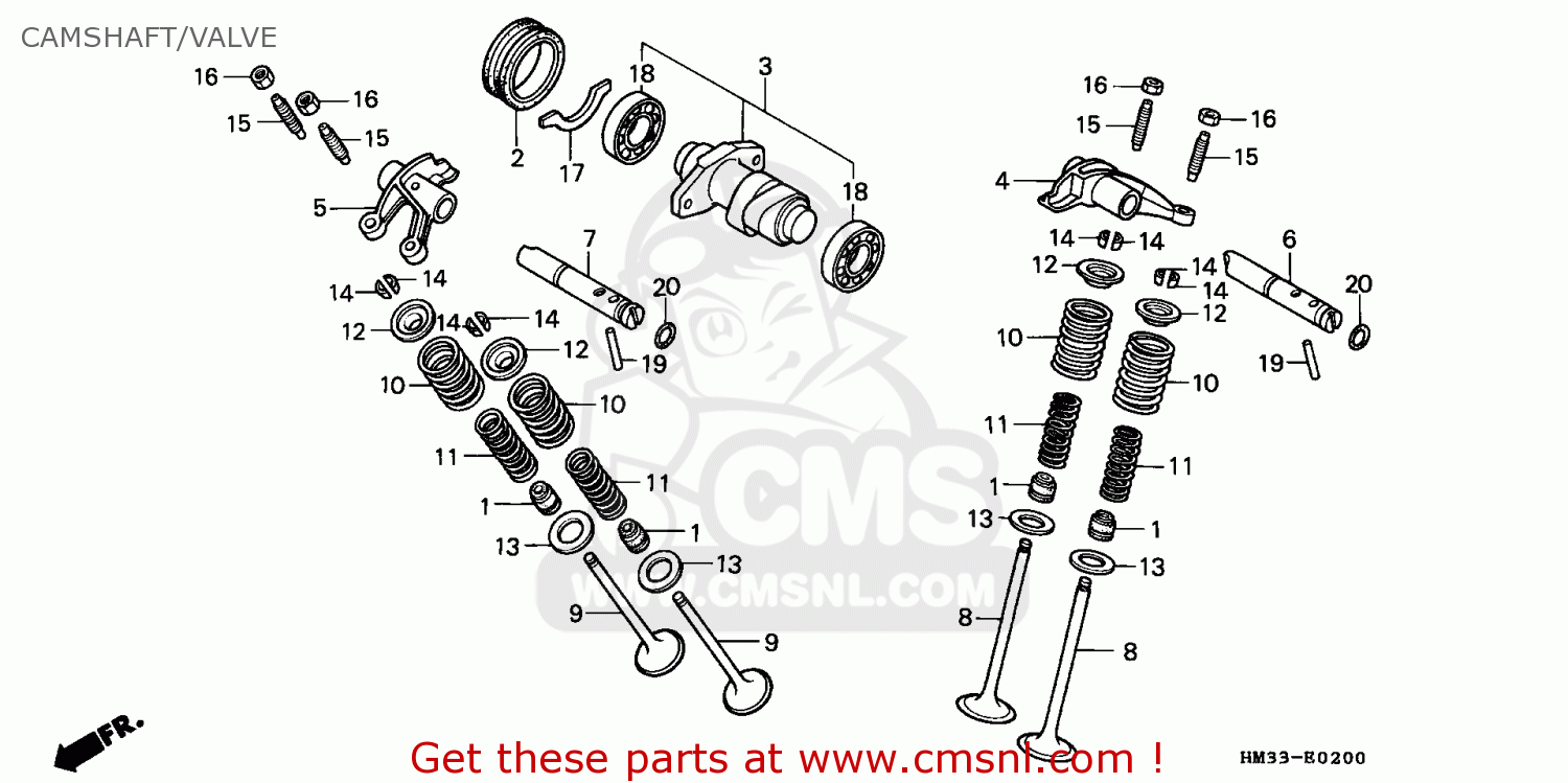 Honda TRX300EX FOURTRAX 1996 (T) CANADA CAMSHAFT/VALVE buy CAMSHAFT