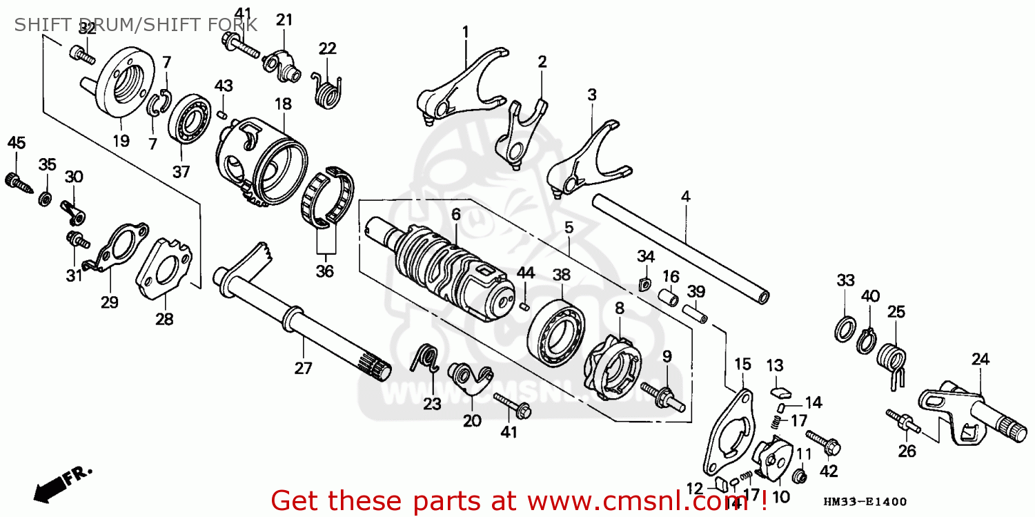 Honda TRX300EX FOURTRAX 1999 (X) CANADA SHIFT DRUM/SHIFT FORK - buy ...