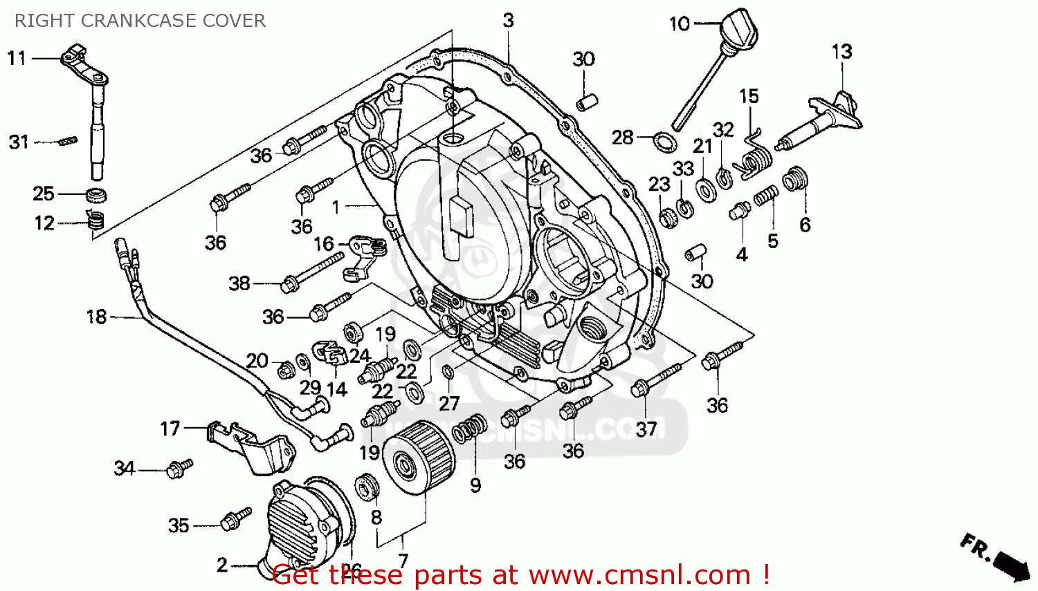 Honda Trx300ex Fourtrax 300ex 1994 (r) Usa Right Crankcase ... 400 eiger engine diagram 