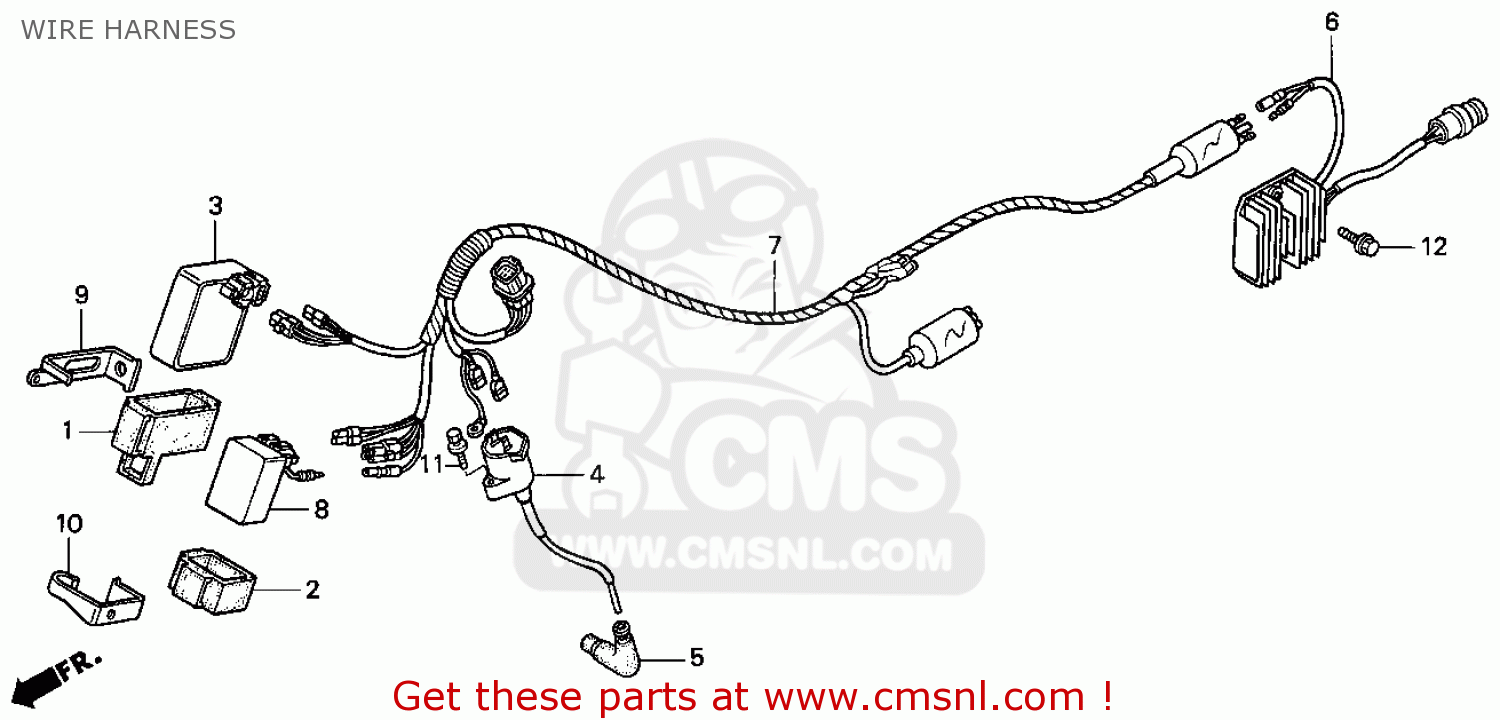 Honda TRX300EX FOURTRAX 300EX 1994 (R) USA WIRE HARNESS ... honda 400ex ignition wiring diagram 