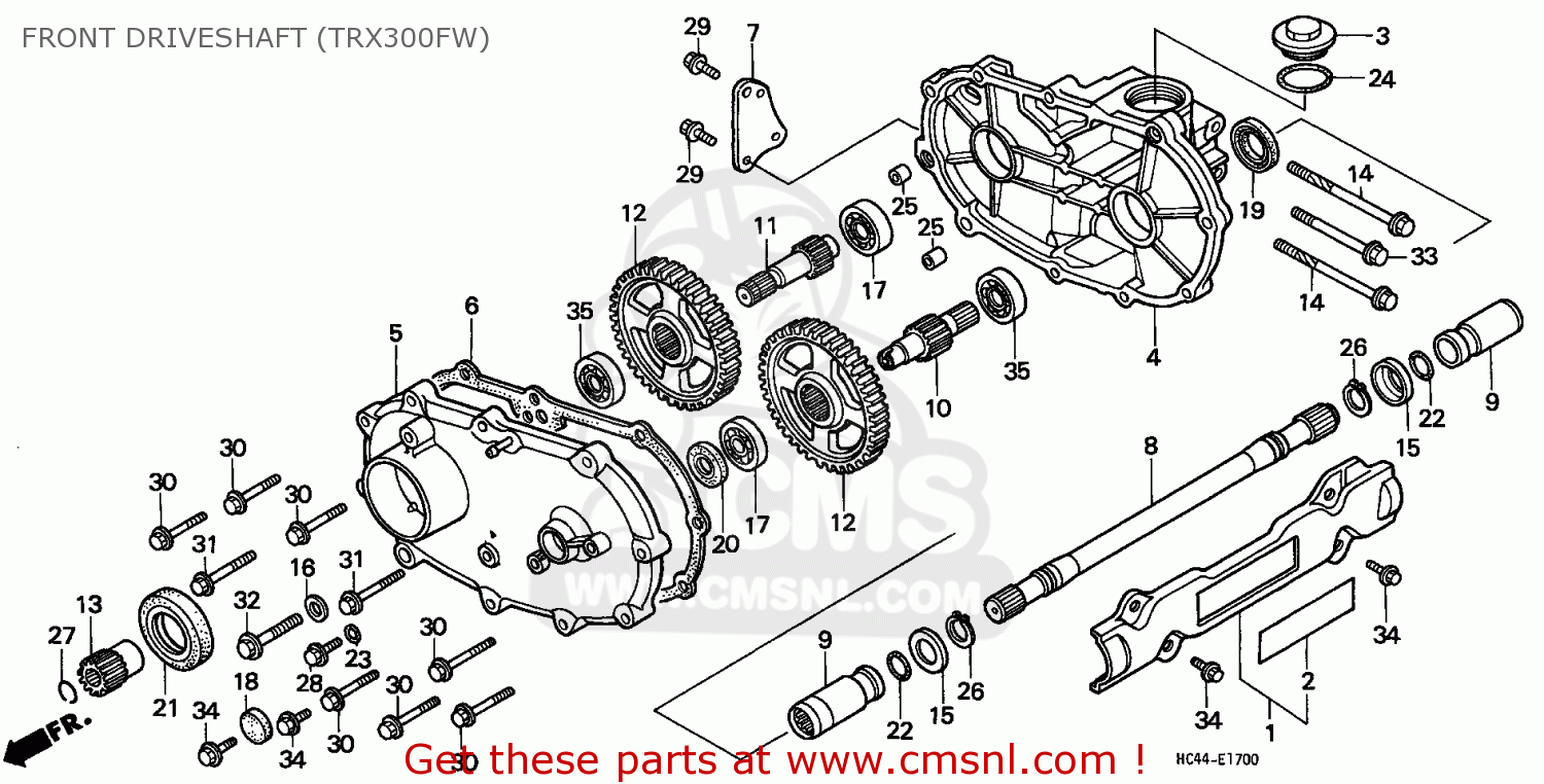 Honda Trx300fw Fourtrax 1990 (l) Usa Front Driveshaft (trx300fw) - Buy 