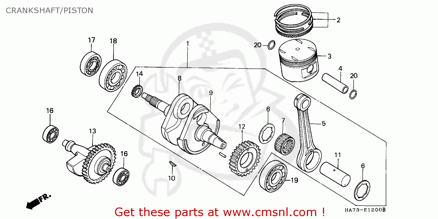 Honda TRX350 FOURTRAX 1986 (G) CANADA CRANKSHAFT/PISTON - buy ...