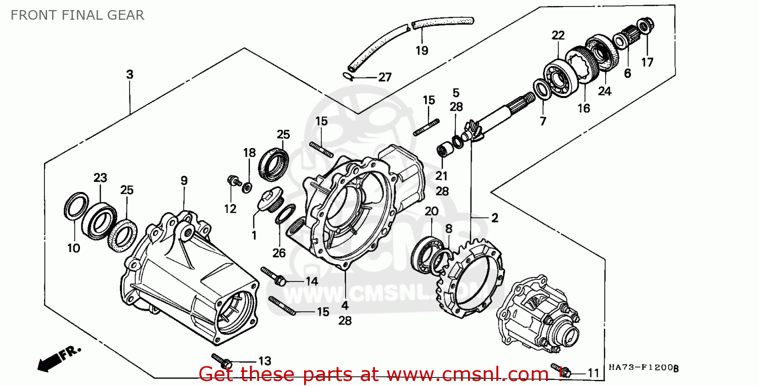Honda TRX350 FOURTRAX 1992 (N) CANADA SUL FRONT FINAL GEAR - buy FRONT ...