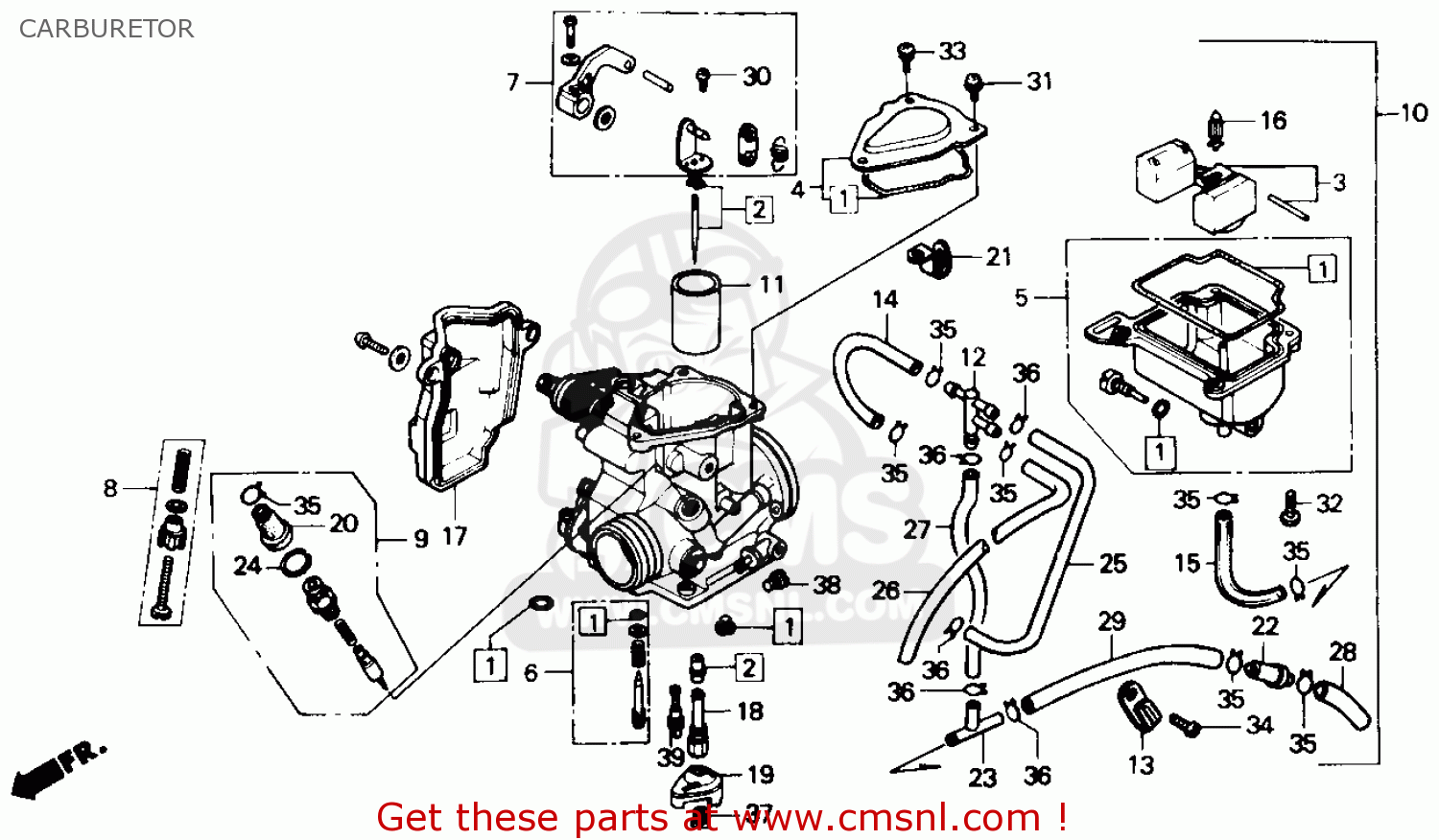 Honda TRX350 FOURTRAX 4X4 1986 (G) USA CARBURETOR - buy ... yamaha warrior ignition switch wiring diagram 