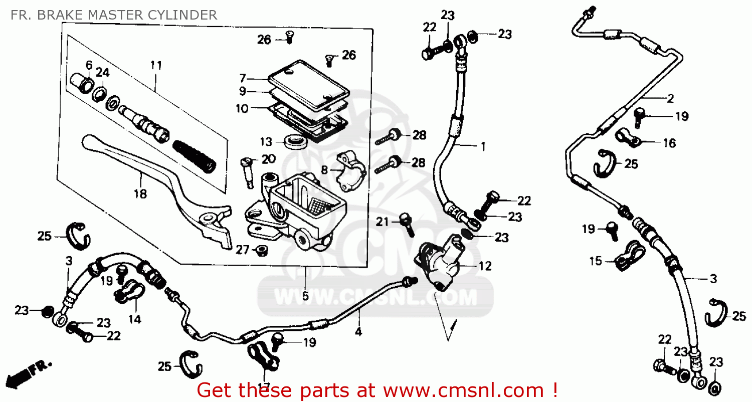 Honda TRX350D 1988 FOURTRAX FOREMAN 4 X 4 1988 (J) USA FR. BRAKE MASTER ...