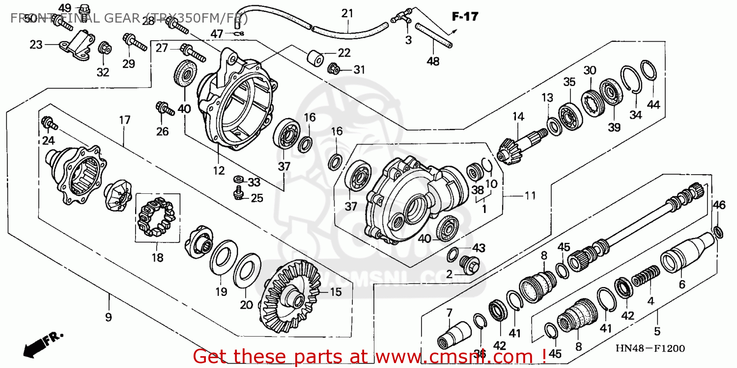 Honda TRX350FE FOURTRAX 2004 (4) AUSTRALIA TYPE 2 FRONT FINAL GEAR ...