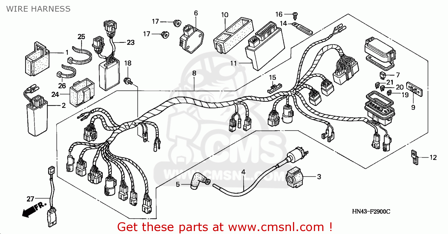 Honda TRX350FM FOURTRAX 2000 (Y) USA WIRE HARNESS - buy WIRE HARNESS