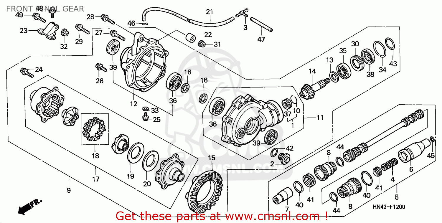 Honda TRX350FM FOURTRAX 2003 (3) CANADA CMF REF FRONT FINAL GEAR - buy ...