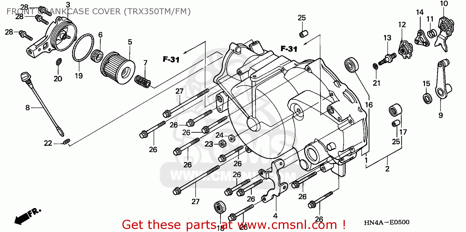 Honda TRX350FM2 RANCHER 4X4 2002 (2) USA FRONT CRANKCASE COVER ...