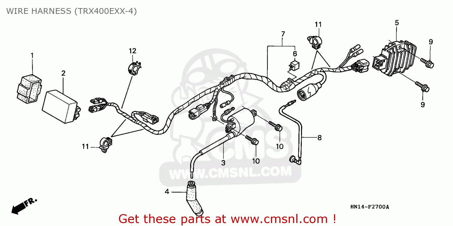 Honda TRX400EX FOURTRAX 1999 (X) USA WIRE HARNESS (TRX400EXX-4) - buy