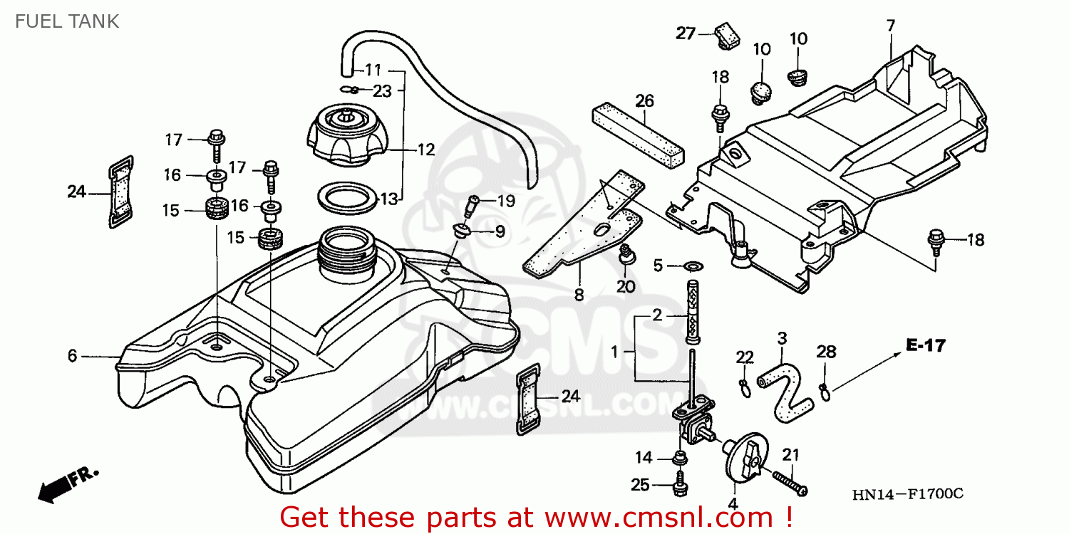 Honda TRX400EX SPORTRAX 2003 (3) USA FUEL TANK buy FUEL TANK spares
